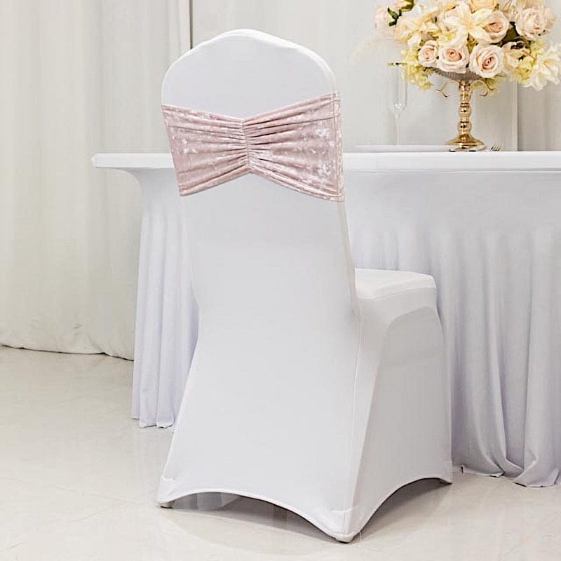 5 Wide Ruffle Crushed Velvet Chair Sashes