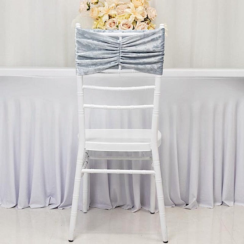 5 Wide Ruffle Crushed Velvet Chair Sashes