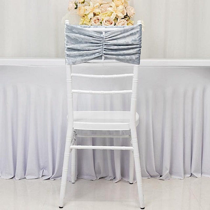 5 Wide Ruffle Crushed Velvet Chair Sashes