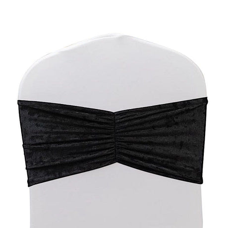 5 Wide Ruffle Crushed Velvet Chair Sashes