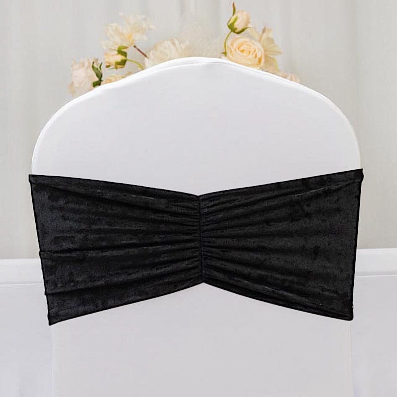 5 Wide Ruffle Crushed Velvet Chair Sashes