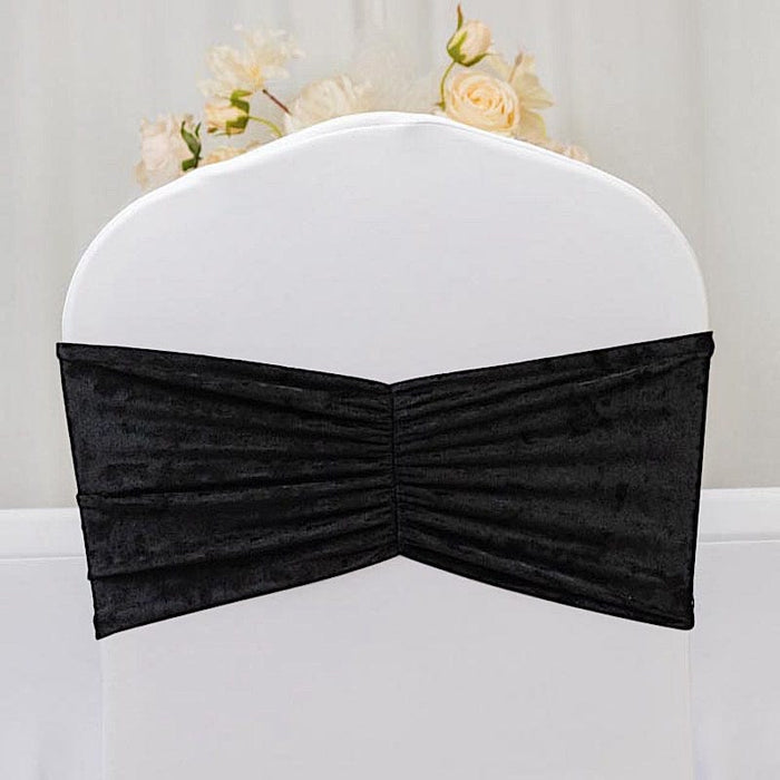 5 Wide Ruffle Crushed Velvet Chair Sashes