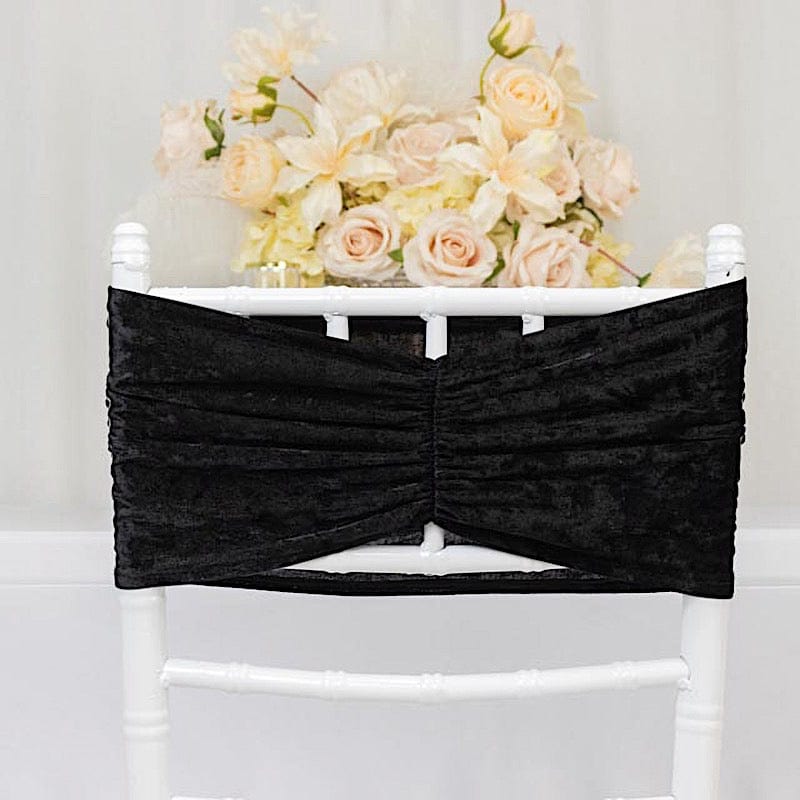 5 Wide Ruffle Crushed Velvet Chair Sashes