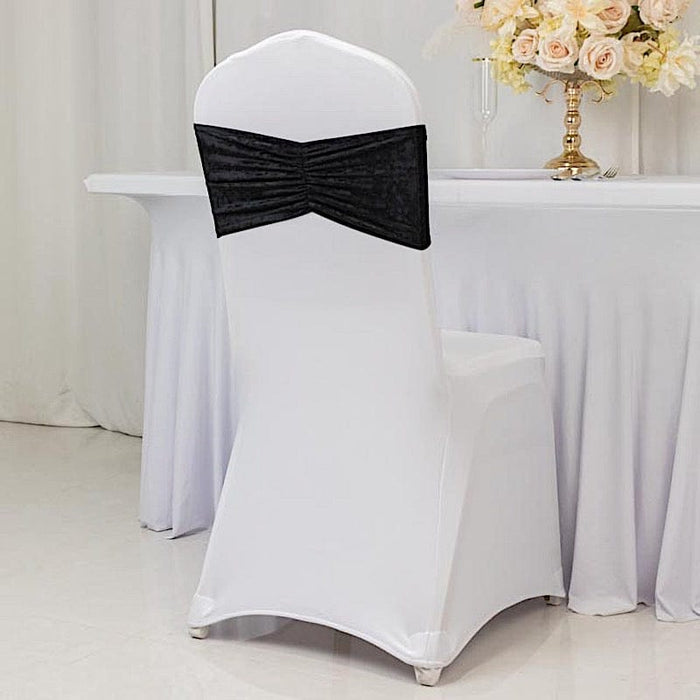 5 Wide Ruffle Crushed Velvet Chair Sashes