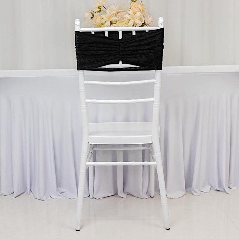 5 Wide Ruffle Crushed Velvet Chair Sashes