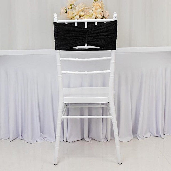 5 Wide Ruffle Crushed Velvet Chair Sashes