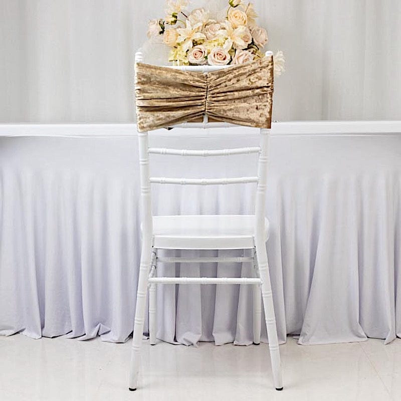 5 Wide Ruffle Crushed Velvet Chair Sashes