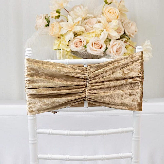 5 Wide Ruffle Crushed Velvet Chair Sashes