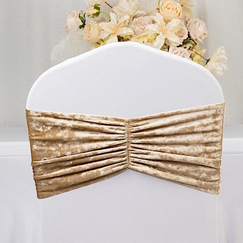 5 Wide Ruffle Crushed Velvet Chair Sashes