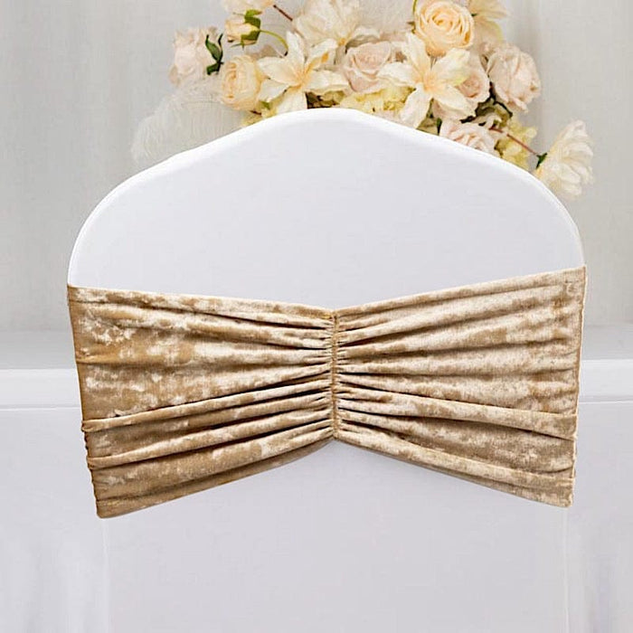 5 Wide Ruffle Crushed Velvet Chair Sashes
