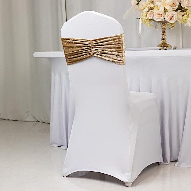 5 Wide Ruffle Crushed Velvet Chair Sashes