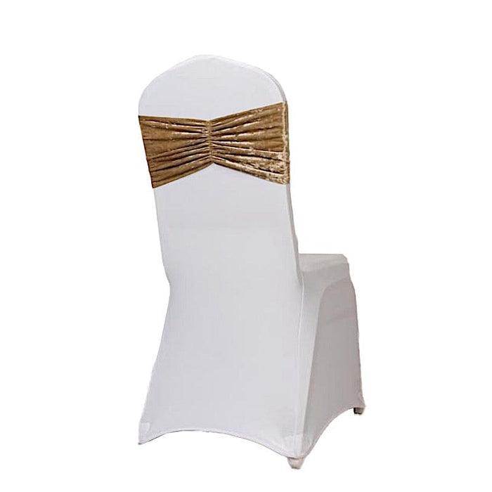 5 Wide Ruffle Crushed Velvet Chair Sashes
