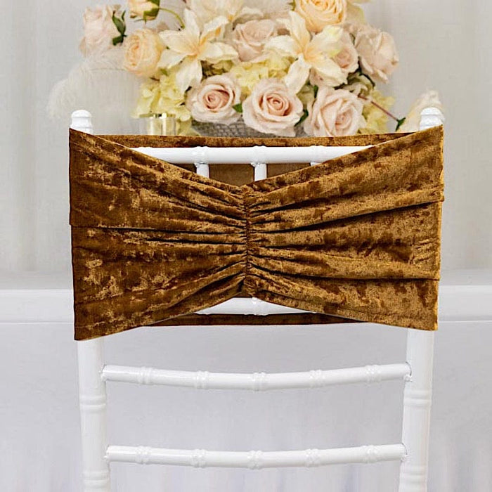 5 Wide Ruffle Crushed Velvet Chair Sashes