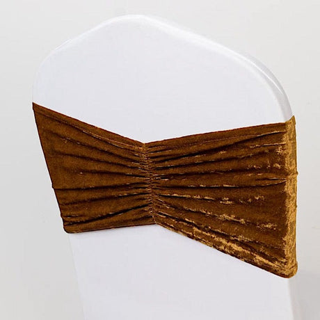 5 Wide Ruffle Crushed Velvet Chair Sashes