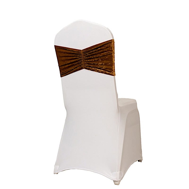 5 Wide Ruffle Crushed Velvet Chair Sashes