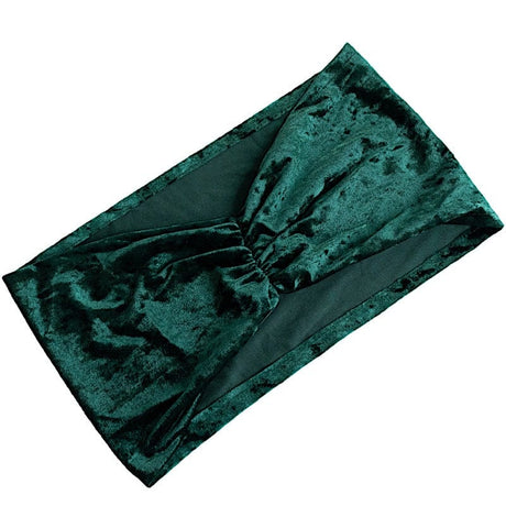 5 Wide Ruffle Crushed Velvet Chair Sashes SASH_VEL01_W_HUNT