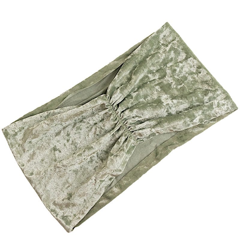 5 Wide Ruffle Crushed Velvet Chair Sashes SASH_VEL01_W_SAGE