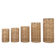 5 Woven Rattan Wicker Plant Stands - Natural PROP_BOX_WAV01_SET5_NAT