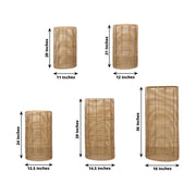 5 Woven Rattan Wicker Plant Stands - Natural PROP_BOX_WAV01_SET5_NAT