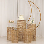 5 Woven Rattan Wicker Plant Stands - Natural PROP_BOX_WAV01_SET5_NAT