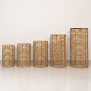 5 Woven Rattan Wicker Plant Stands - Natural PROP_BOX_WAV01_SET5_NAT