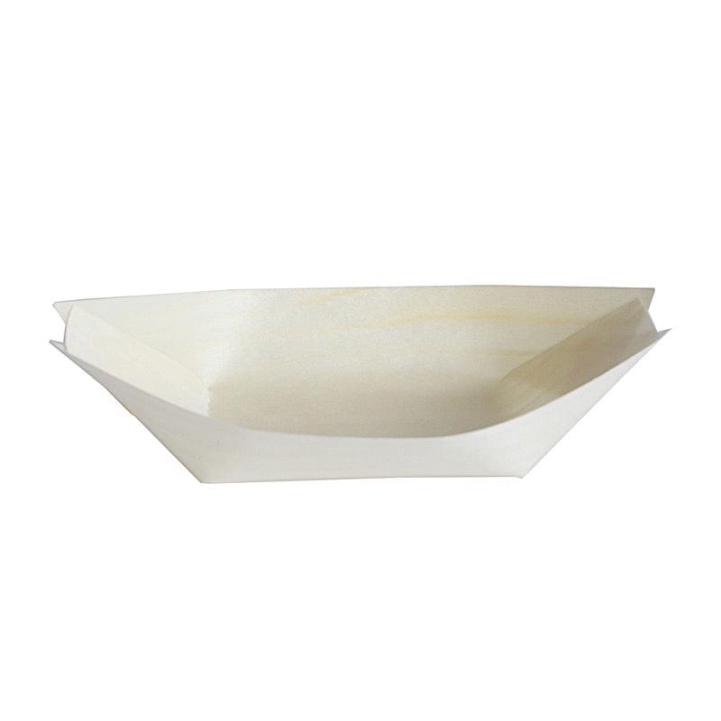 50 Biodegradable Pine Wood Boat Shaped Food Trays - Natural DSP_BIRC_BO001_6