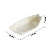 50 Biodegradable Pine Wood Boat Shaped Food Trays - Natural DSP_BIRC_BO001_6