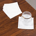50 Cotton Cocktail Napkins with Black Hemstitched Border - White NAP_BEV_DSPLIN_4X4_WHT