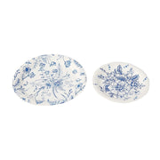 50 Dessert and Dinner Plates - White with Blue French Toile Pattern DSP_PPR0033_SET_BLUE