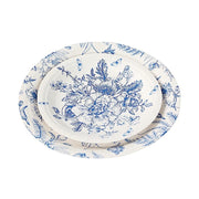 50 Dessert and Dinner Plates - White with Blue French Toile Pattern DSP_PPR0033_SET_BLUE