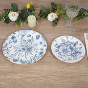 50 Dessert and Dinner Plates - White with Blue French Toile Pattern DSP_PPR0033_SET_BLUE