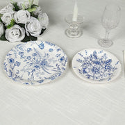 50 Dessert and Dinner Plates - White with Blue French Toile Pattern DSP_PPR0033_SET_BLUE