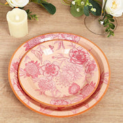 50 Dessert and Dinner Plates with Gold Rim - Dusty Rose Spring Floral Print DSP_PPR0032_SET_080