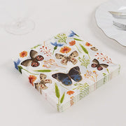 50 Disposable 2 Ply Paper Napkins Field Herbs and Butterfly Print - Assorted NAP_BEV12_IVR