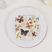 50 Disposable 2 Ply Paper Napkins Field Herbs and Butterfly Print - Assorted NAP_BEV12_IVR