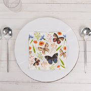50 Disposable 2 Ply Paper Napkins Field Herbs and Butterfly Print - Assorted NAP_BEV12_IVR