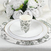 50 Disposable 9 oz French Toile Paper Cups - White