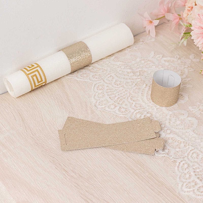 50 Disposable Glitter Paper Napkin Rings