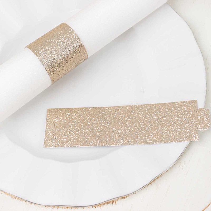 50 Disposable Glitter Paper Napkin Rings
