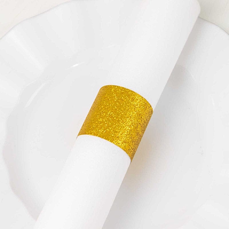 50 Disposable Glitter Paper Napkin Rings