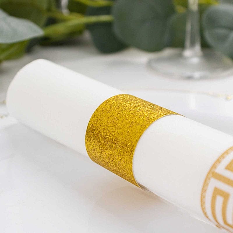 50 Disposable Glitter Paper Napkin Rings