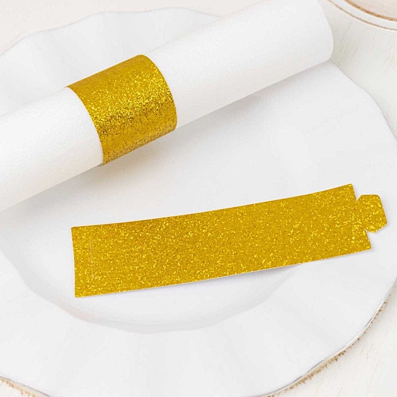 50 Disposable Glitter Paper Napkin Rings