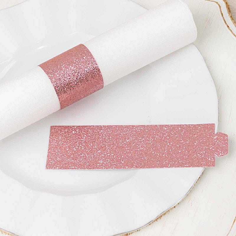 50 Disposable Glitter Paper Napkin Rings