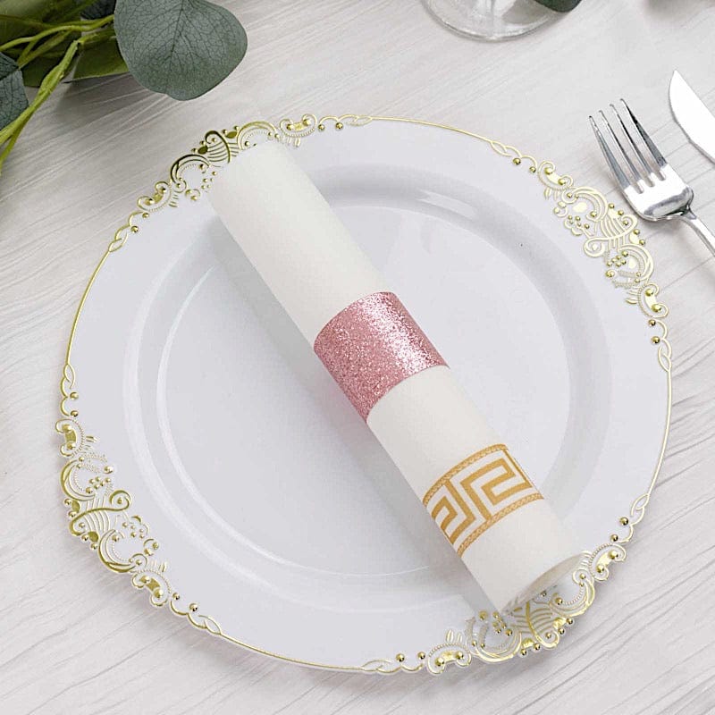 50 Disposable Glitter Paper Napkin Rings