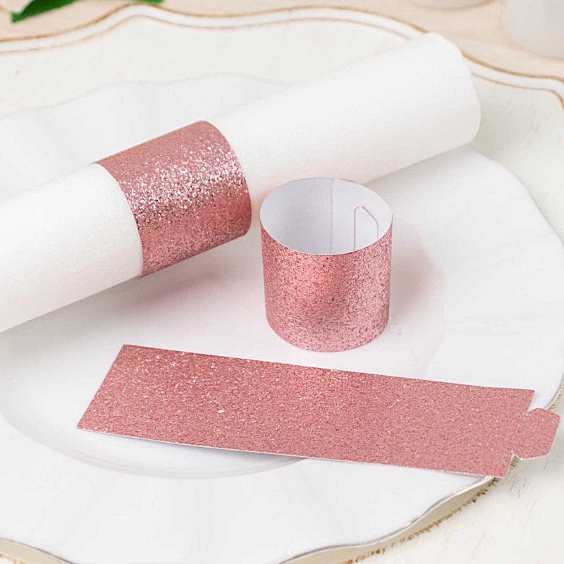 50 Disposable Glitter Paper Napkin Rings