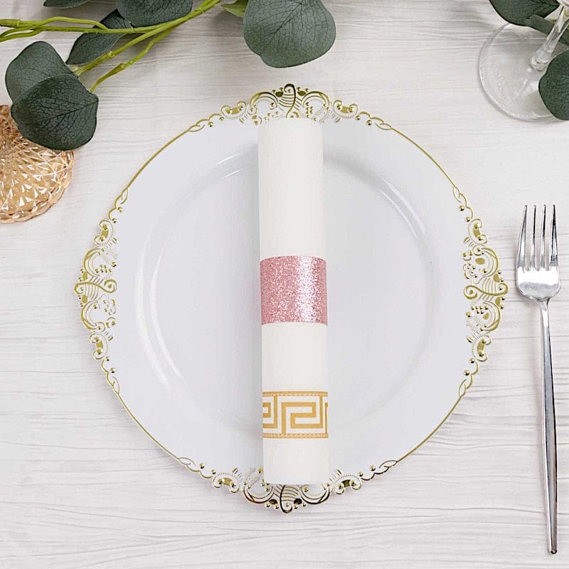 50 Disposable Glitter Paper Napkin Rings