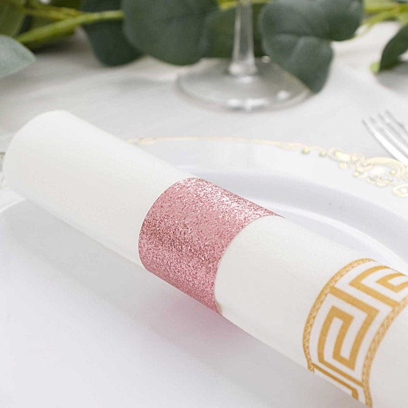50 Disposable Glitter Paper Napkin Rings