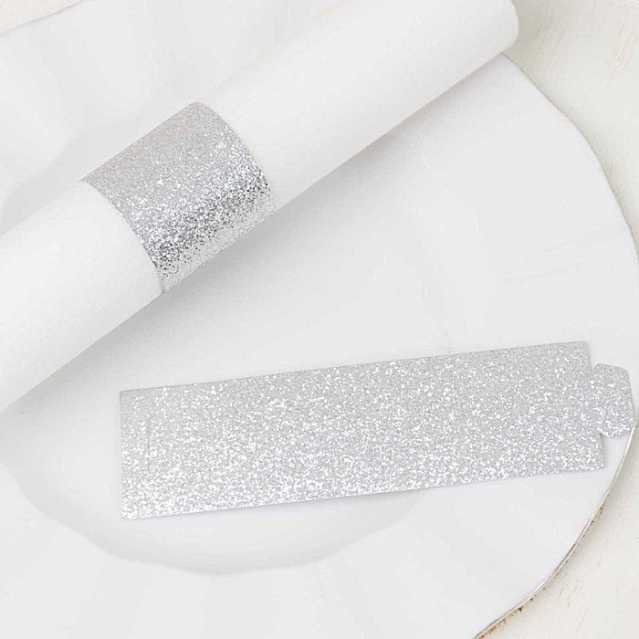 50 Disposable Glitter Paper Napkin Rings