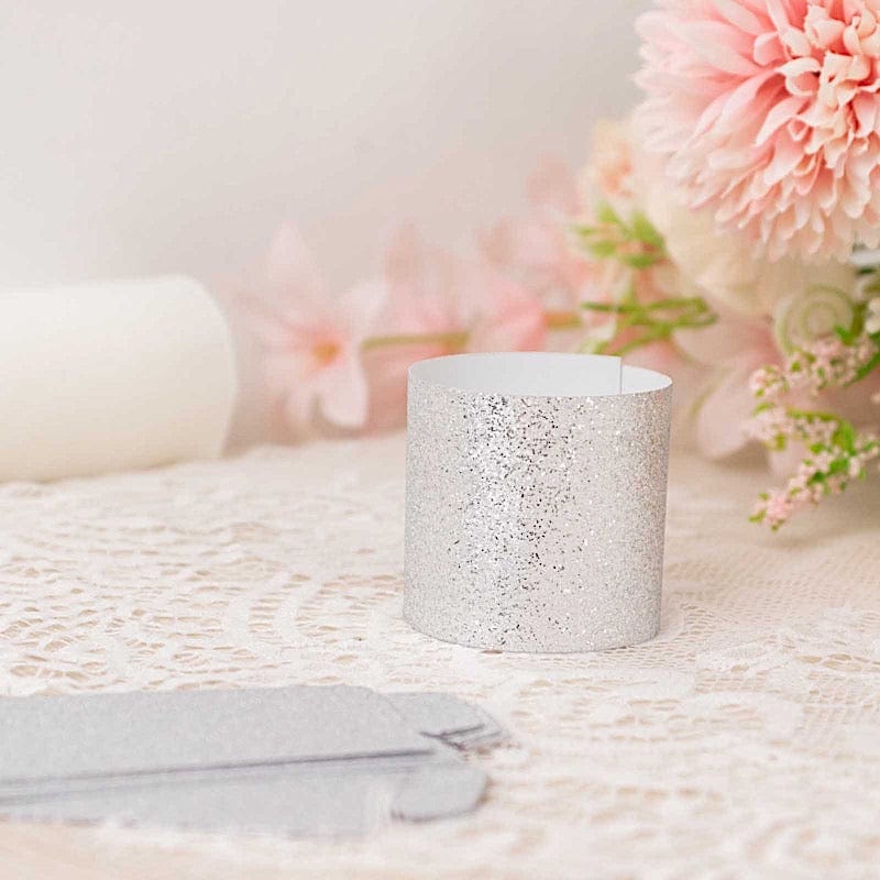 50 Disposable Glitter Paper Napkin Rings