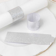 50 Disposable Glitter Paper Napkin Rings